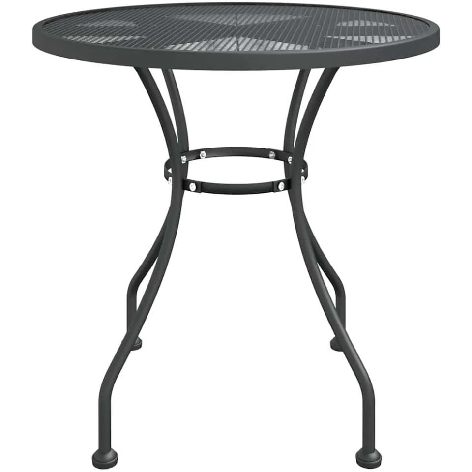 vidaXL Tuintafel Ø80x72 cm metaalgaas antracietkleurig Anthraciet