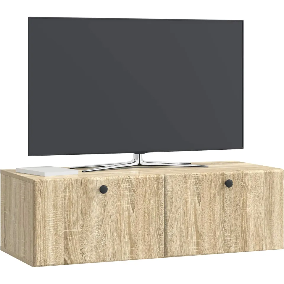 vidaXL Wandbeugel TV-kast 98 x 41 x 30 cm Sonoma Eiken Bewerkt hout, foto 3