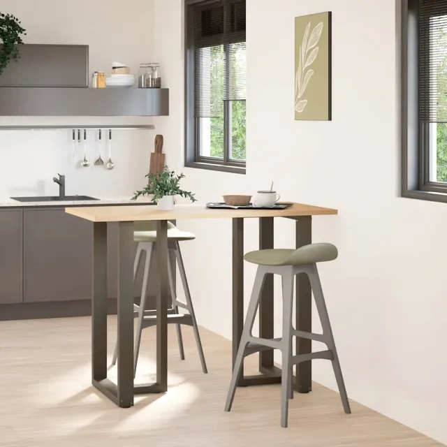 vidaXL Bartafelpoten 2 st T-vormig 60x35x(100-101) cm staal naturel Bruin
