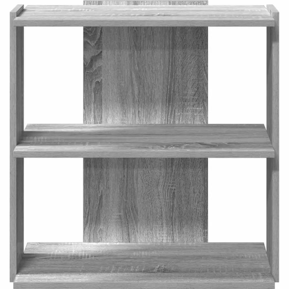 vidaXL Boekenkast 3-laags 60x30x60 cm bewerkt hout grijs sonoma eiken, foto 4