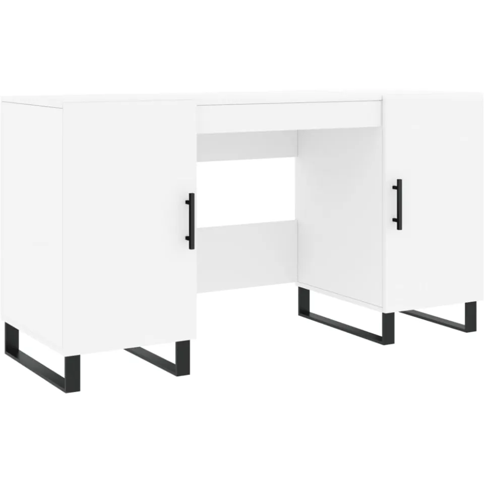vidaXL Bureau 140x50x75 cm bewerkt hout wit, foto 3