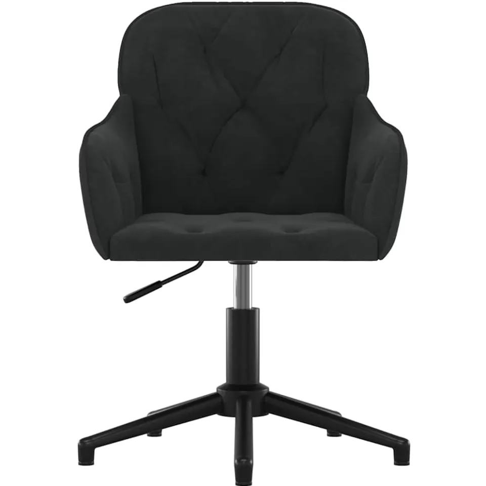 vidaXL Eetkamerstoelen draaibaar 2 st fluweel zwart, foto 4