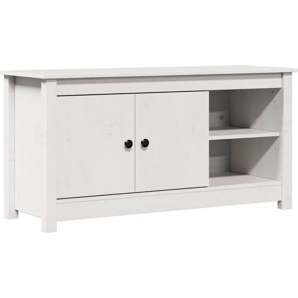 vidaXL Tv-meubel 103x36,5x52 cm massief grenenhout wit, foto 3