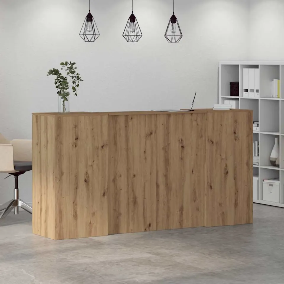 vidaXL Receptiebalie 200x50x103,5cm bewerkt hout artisanaal eikenkleur, foto 4