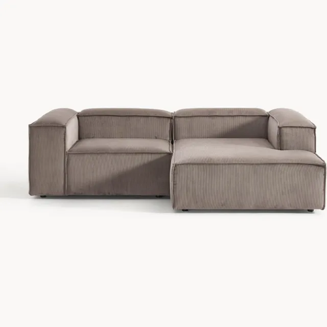 Westwing Collection Modulaire hoekbank Lennon (3-zits) van corduroy Taupe