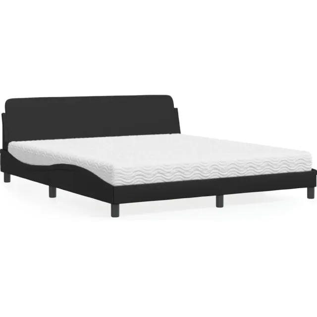 vidaXL Bed met matras "Dover" kunstleer zwart 180x200 cm