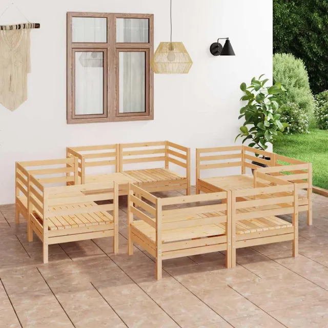vidaXL 8-delige Loungeset massief grenenhout bruin, foto 2