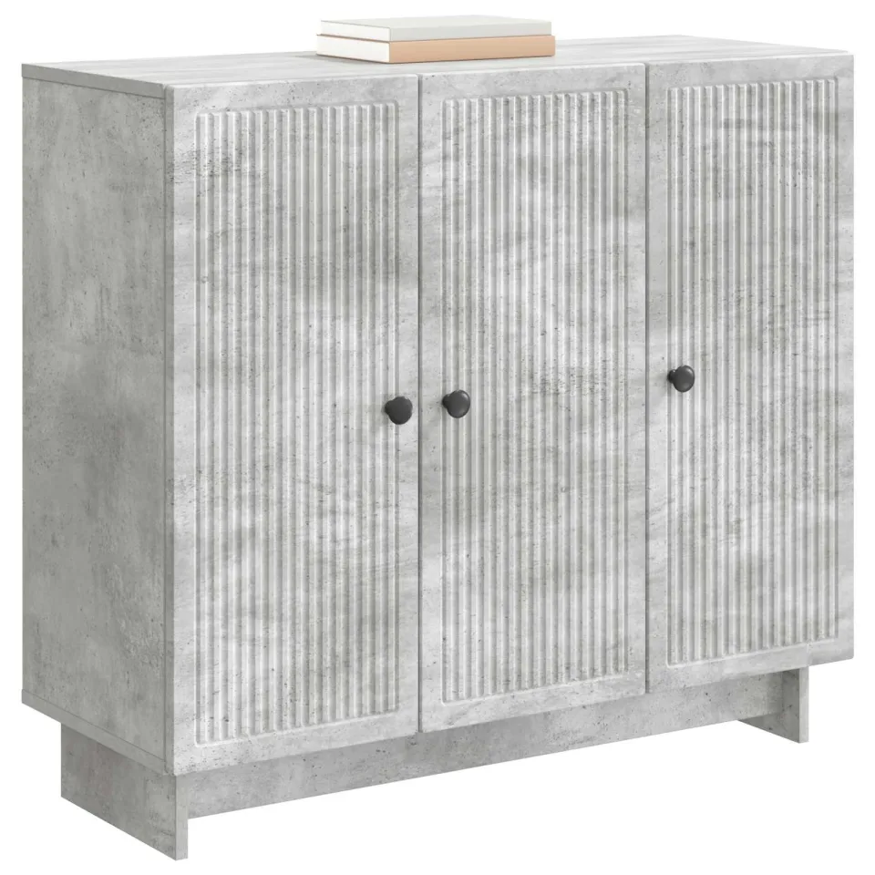 vidaXL Dressoir Betongrijs 89 x 34,5 x 80 cm Bewerkt hout grijs, foto 2