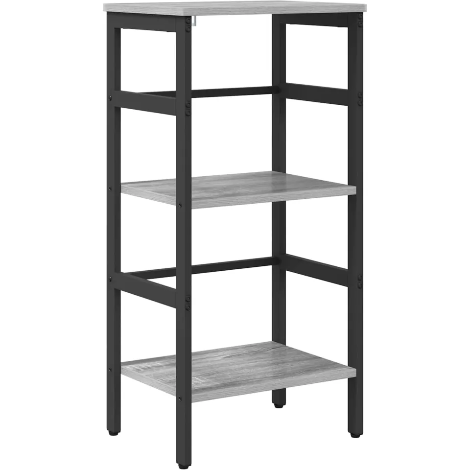 vidaXL Boekenkast 2-laags 40 x 29,5 x 81 cm Bewerkt hout Grijs Sonoma, foto 3