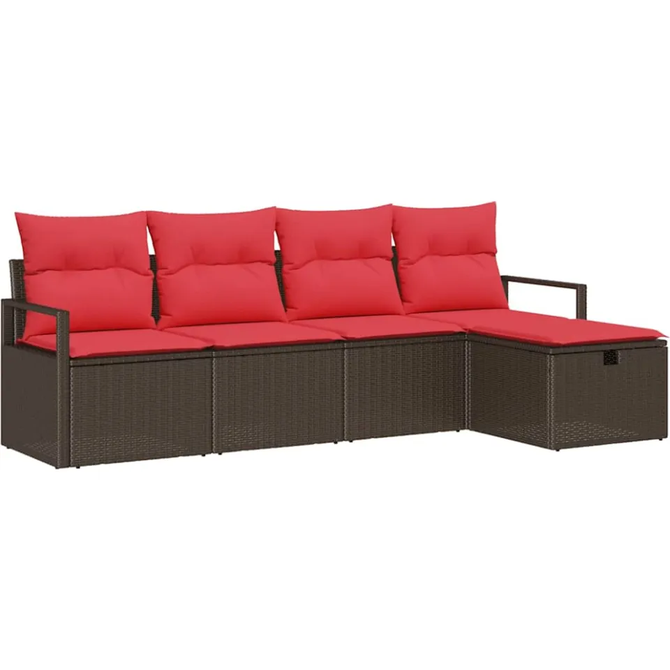 vidaXL Tuin Sofa Set 5 st Bruin poly rattan