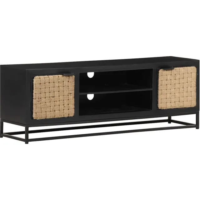 vidaXL Tv-meubel120x30x40 cm massief mangohout Zwart