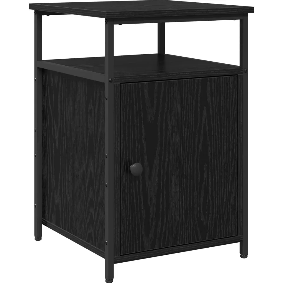 vidaXL Nachtkastje Zwart eiken Bewerkt hout, foto 3