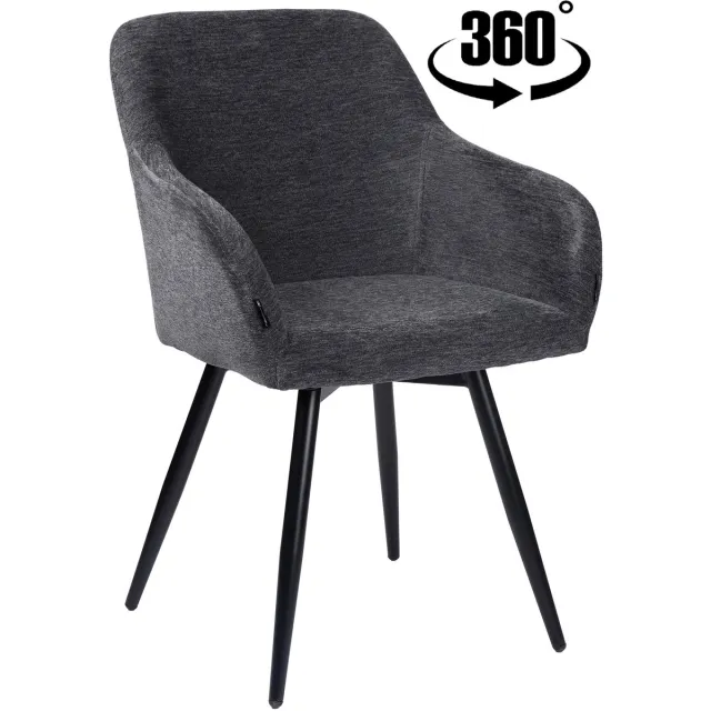 ExitoDesign ESMO Serie - Gestoffeerde Bureaustoel - Grafiet - Zwart Onderstel - 360° Draaibaar Grafiet;Zwart