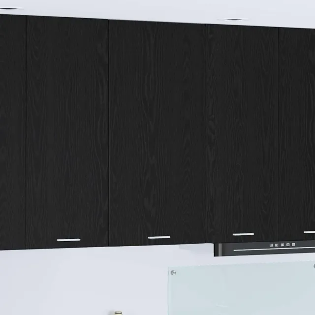 vidaXL Hangkast Zwarte Eik en Wit 50 x 31 x 100 cm Bewerkt hout