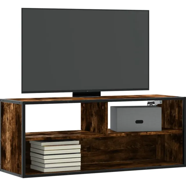 vidaXL Tv-meubel 100x31x39,5 cm bewerkt hout metaal gerookt eikenkleur, foto 2