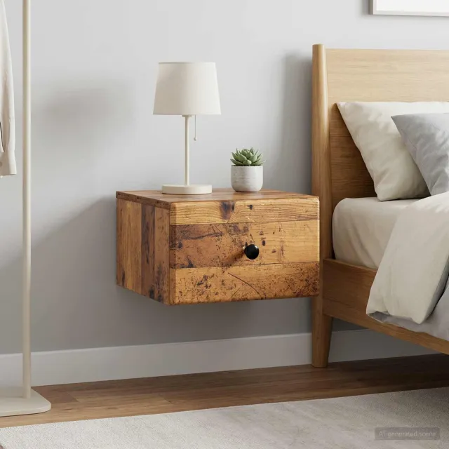 vidaXL Wandbeugel Bedkast 2 st Oud hout 34,5 x 33 x 20 cm Bewerkt hout Bruin