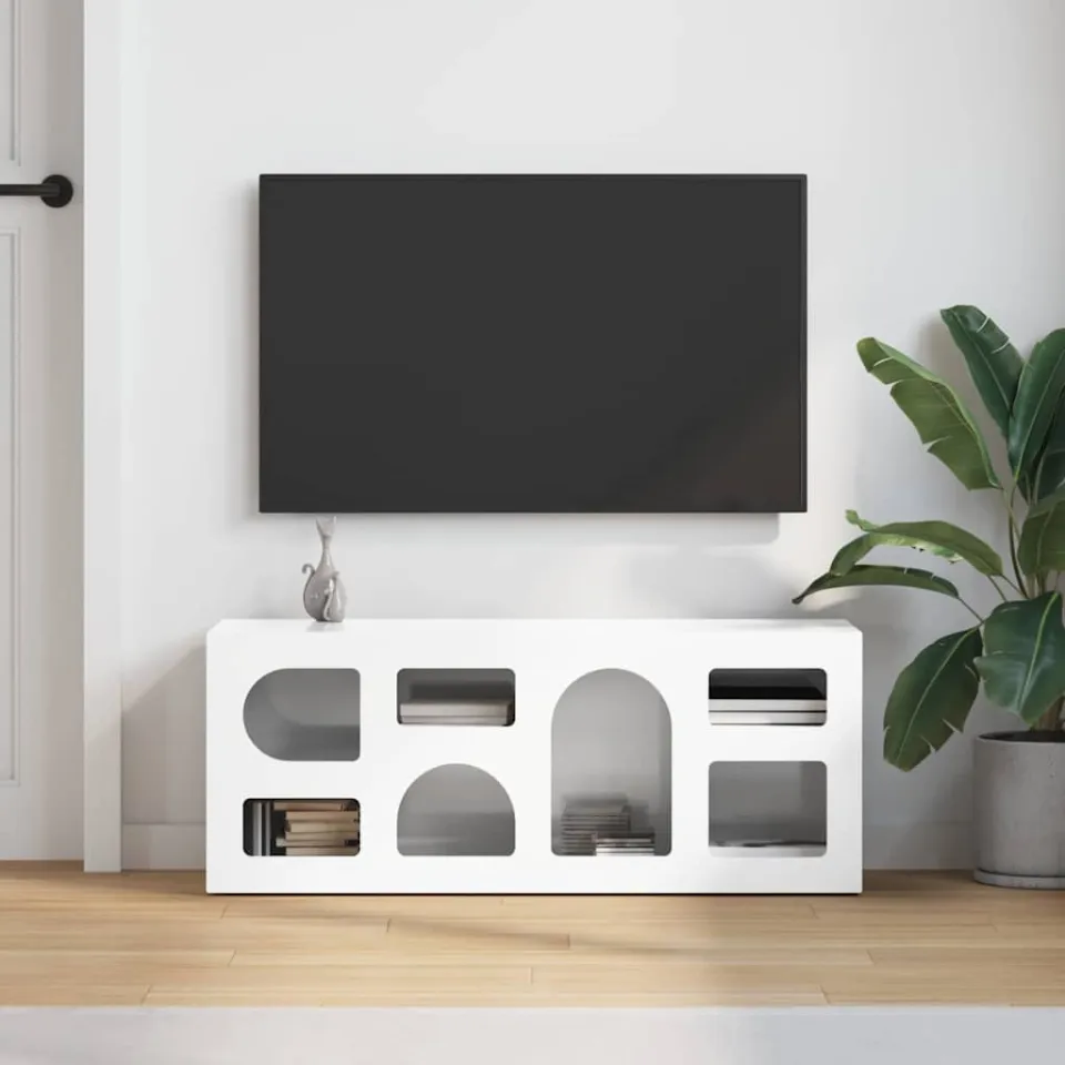 vidaXL TV-kast ELST 100 x 35 x 40 cm Hoogglans wit Bewerkt hout, foto 3