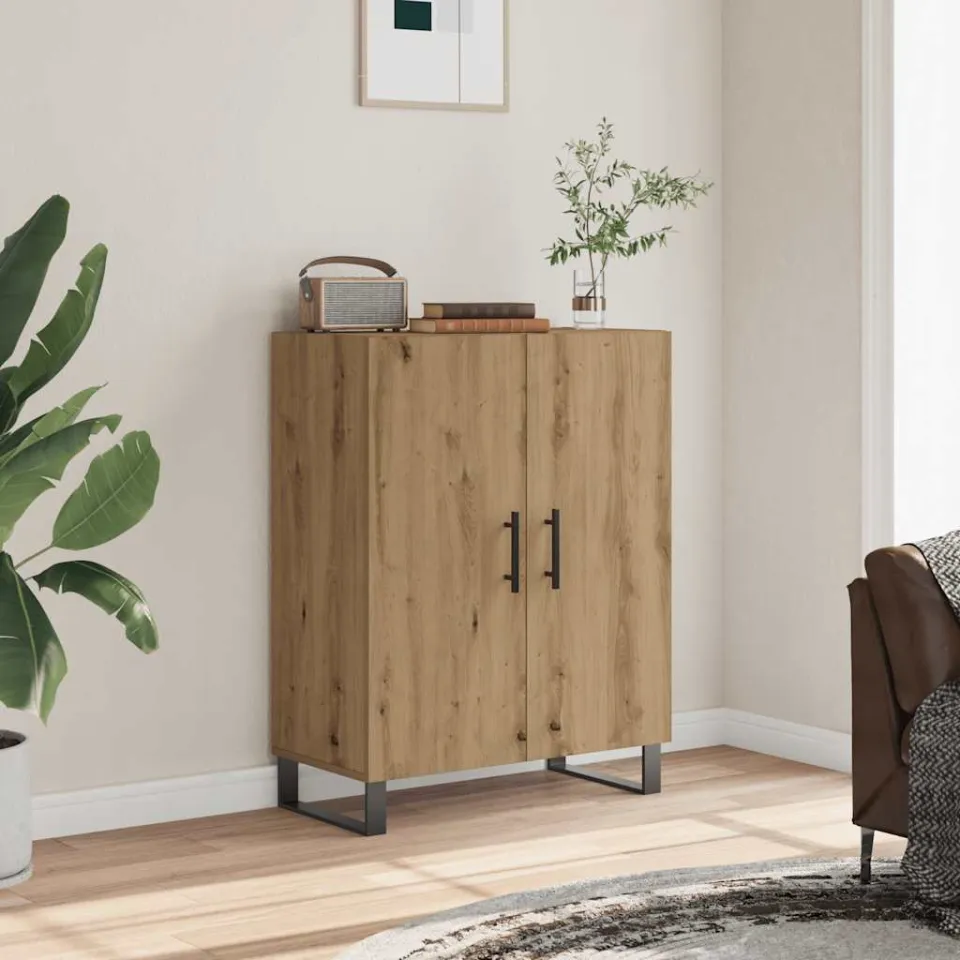 vidaXL Dressoir 69,5x34x90 cm bewerkt hout artisanaal eikenkleur, foto 2