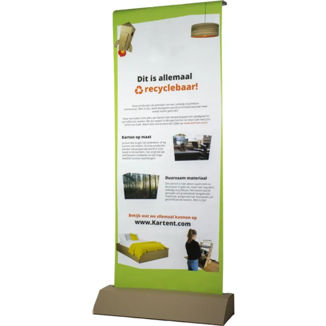 Kartent Kartonnen roll-up banner - Alleen frame - 200 x 74 cm - Kartent Bruin