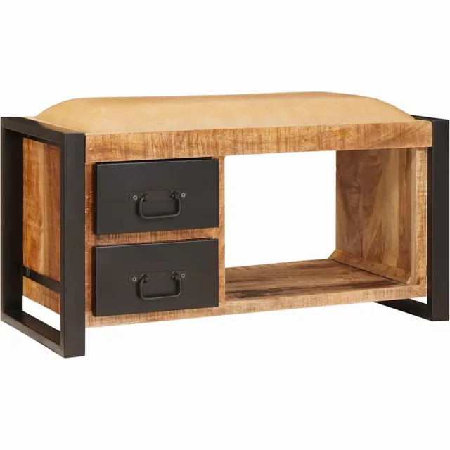 vidaXL Opslagbank Bruin 80 x 35 x 40 cm Massief mangohout