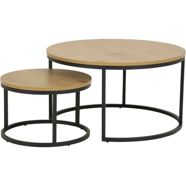 Bendt Salontafel 'Flemming' Set van 2 stuks, Eiken beige