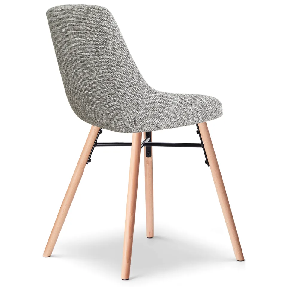 Nolon Nena-Isa eetkamerstoel grijs blend - houten onderstel, foto 3