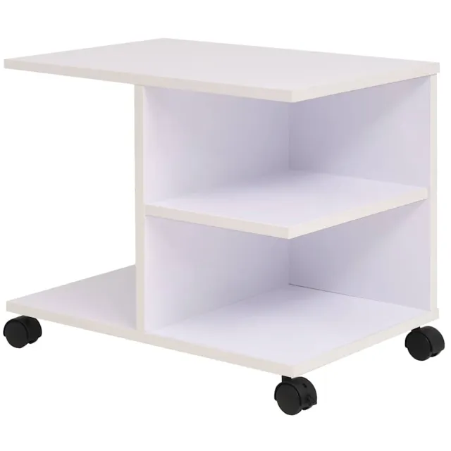 vidaXL Plankenkast verrijdbaar 50x35x42 cm wit
