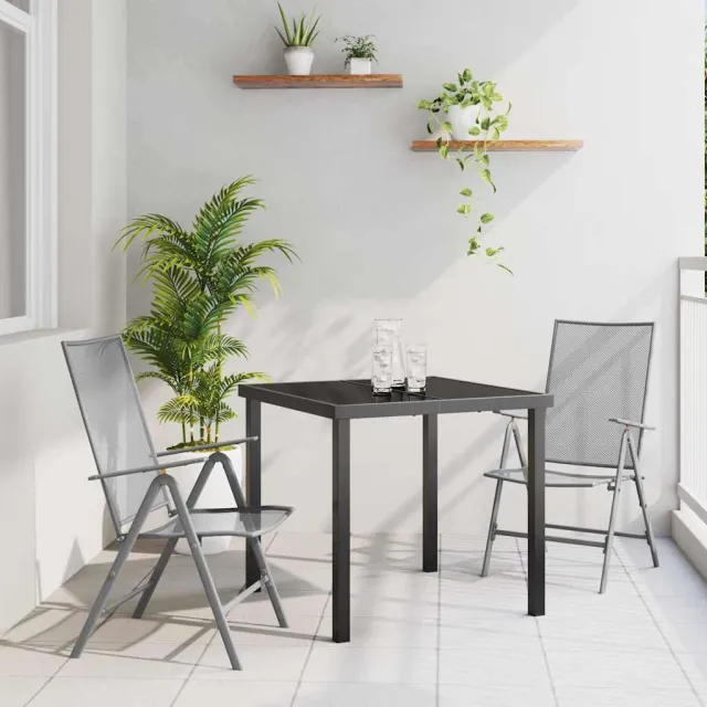vidaXL Tuin eettafelset 3 st Antraciet Gepoedercoat staal, foto 2