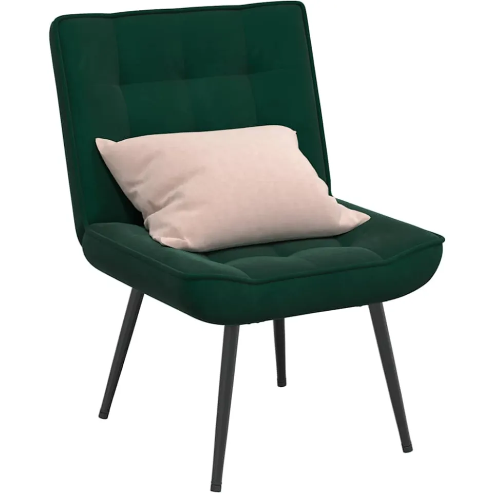 vidaXL Relaxstoel 64x74x84 cm fluweel donkergroen