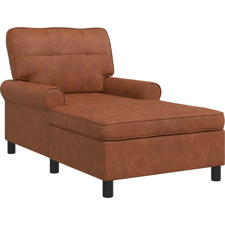 vidaXL Chaise Lounge Bruin Nep Leer 91 x 157 x 91 cm, foto 4