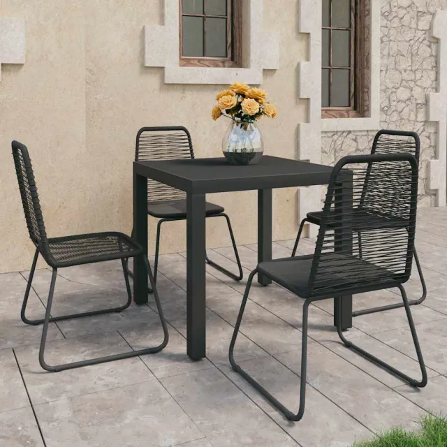 vidaXL 5-delige Tuinset PVC-rattan zwart, foto 2