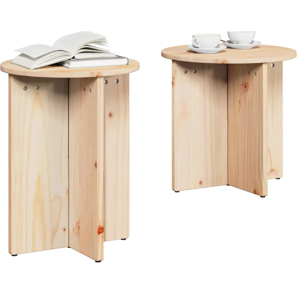 vidaXL Salontafel 2 st Naturel 41.5 x 41.5 x 46 cm Beige