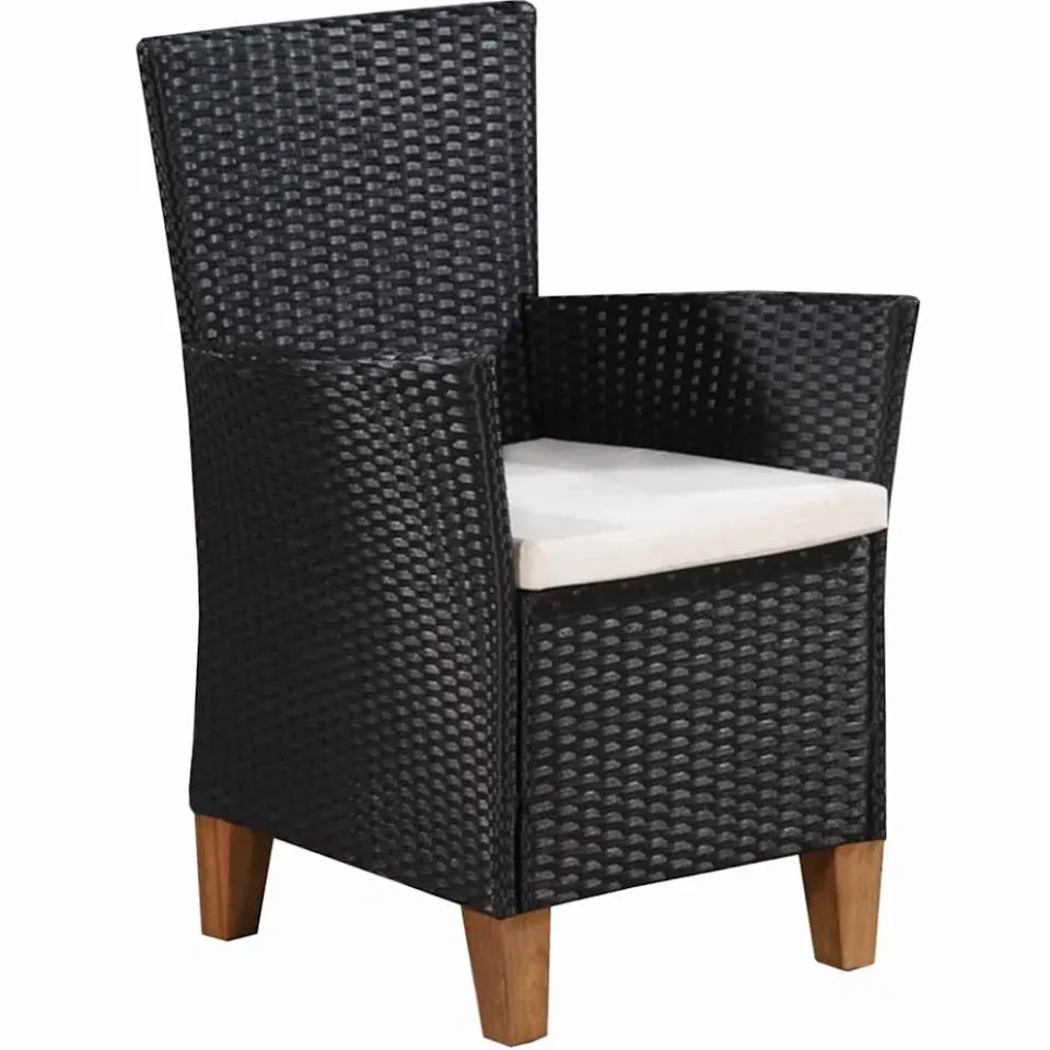 vidaXL 9-delige Tuinset poly rattan zwart en bruin Meerkleurig
