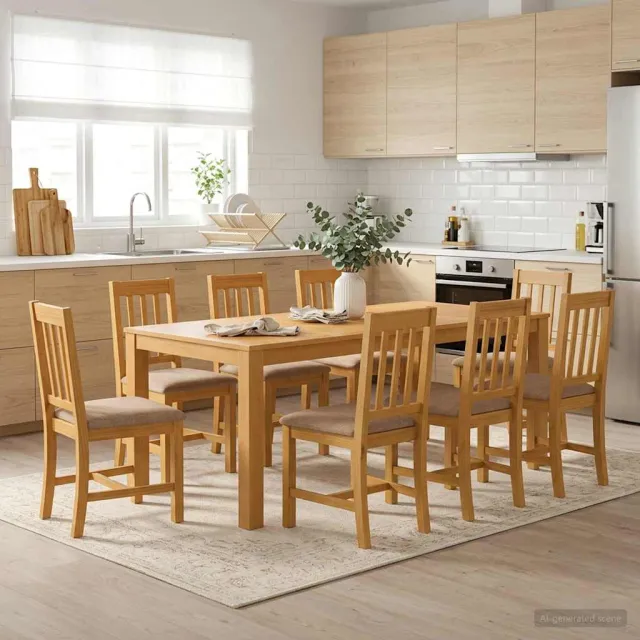 vidaXL Eettafel 200 x 100 x 75 cm Massief Eikenhout Naturel Bruin