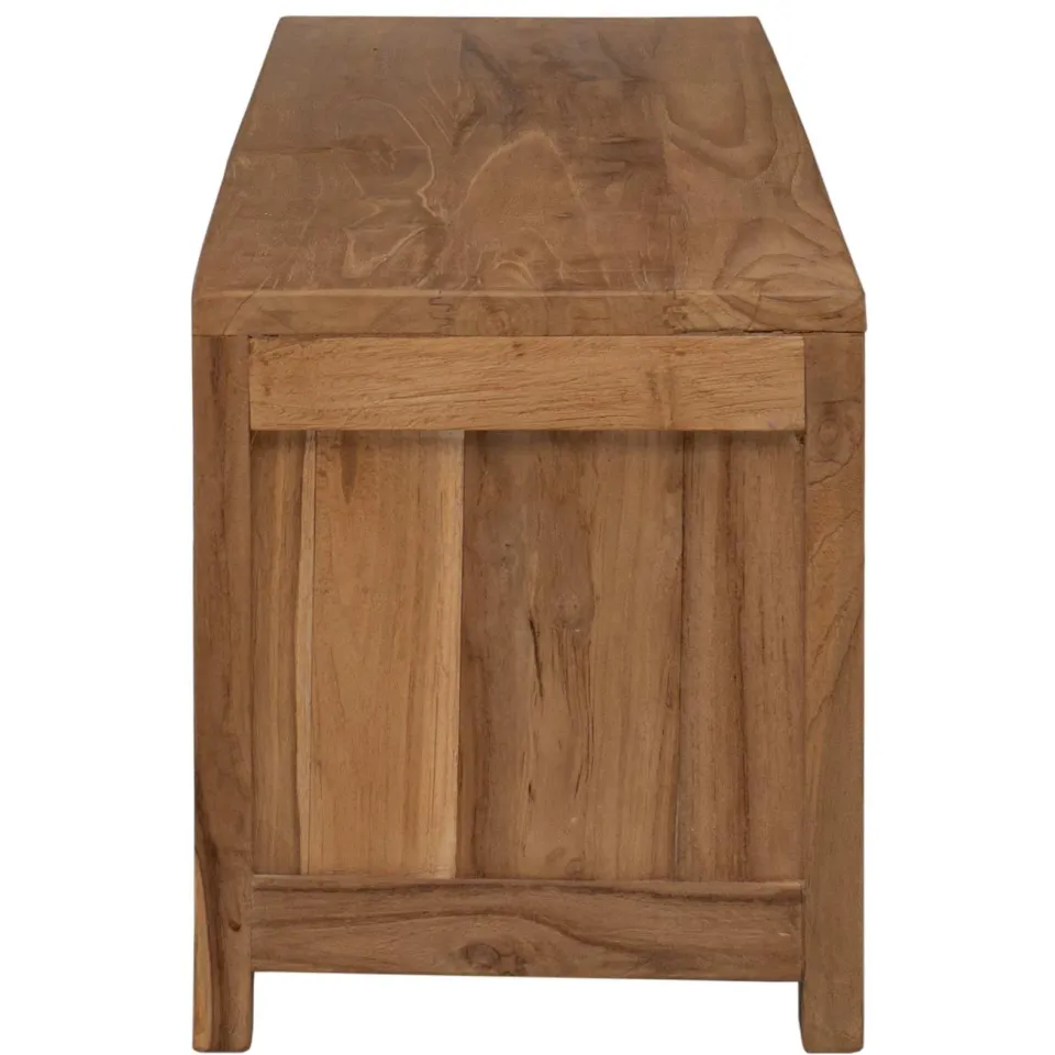 vidaXL TV-kast 110 x 30 x 35 cm Naturel Massief Teakhout, foto 3