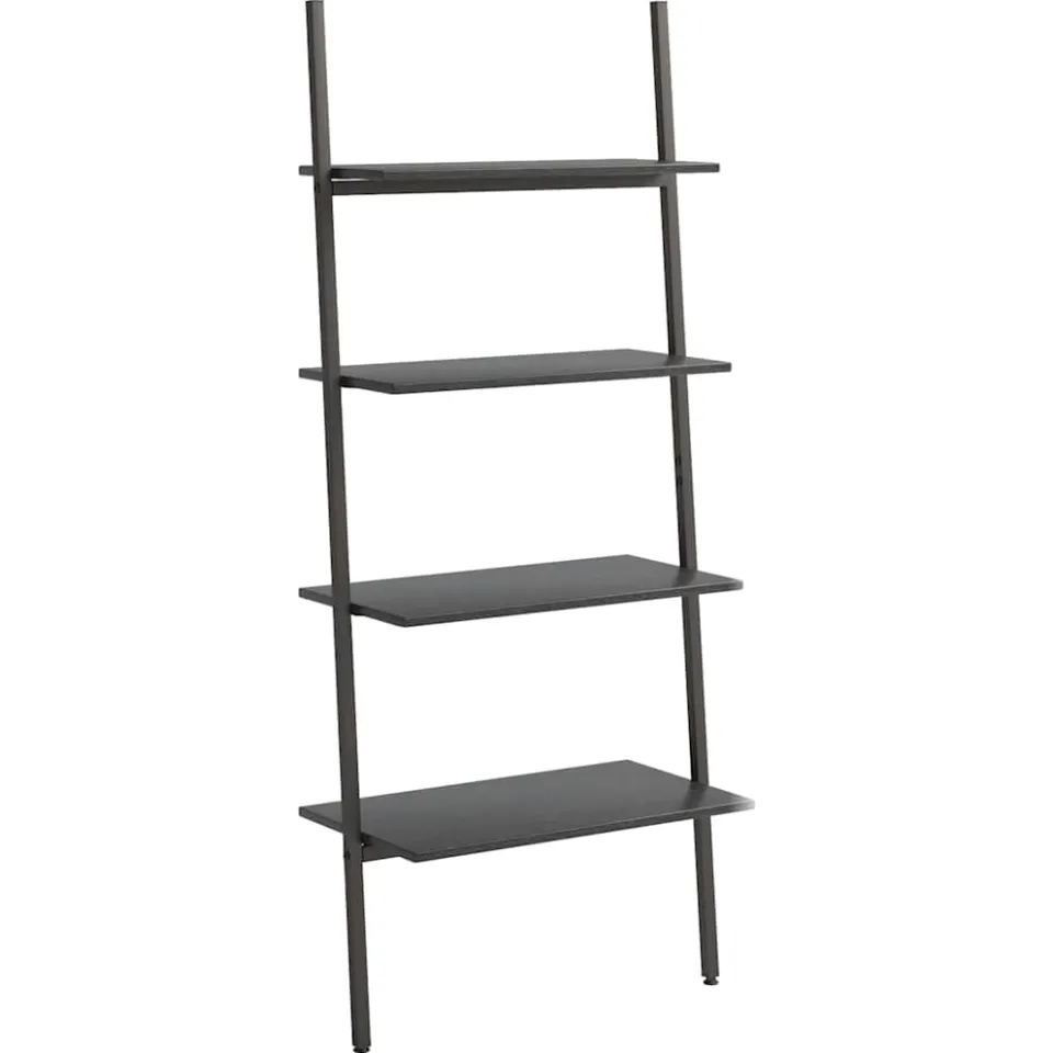 vidaXL Ladderrek met 4 schappen 64x34x150,5 cm zwart, foto 3