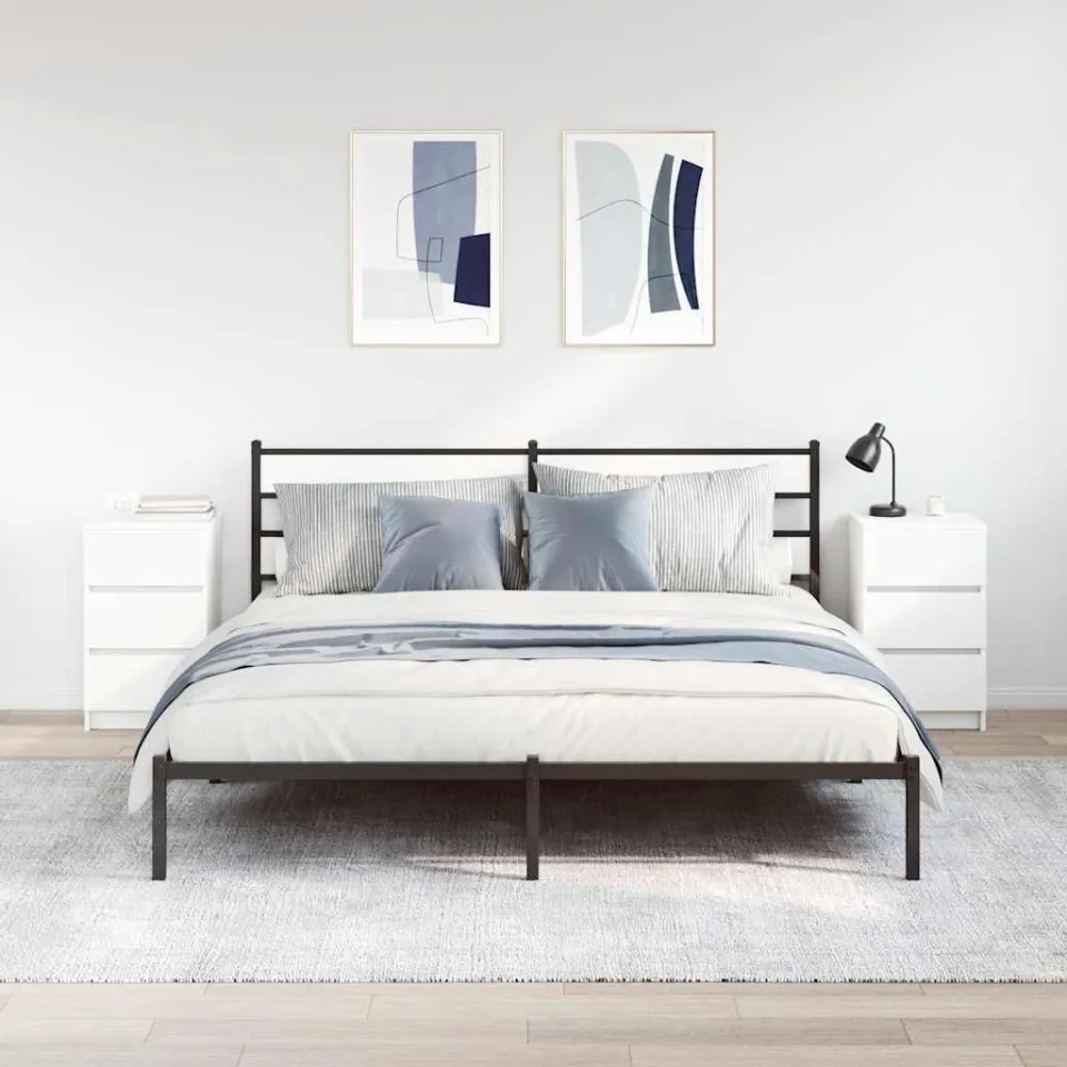 vidaXL Nachtkastjes met 3 lades 2 st 39x35x65 cm wit, foto 2