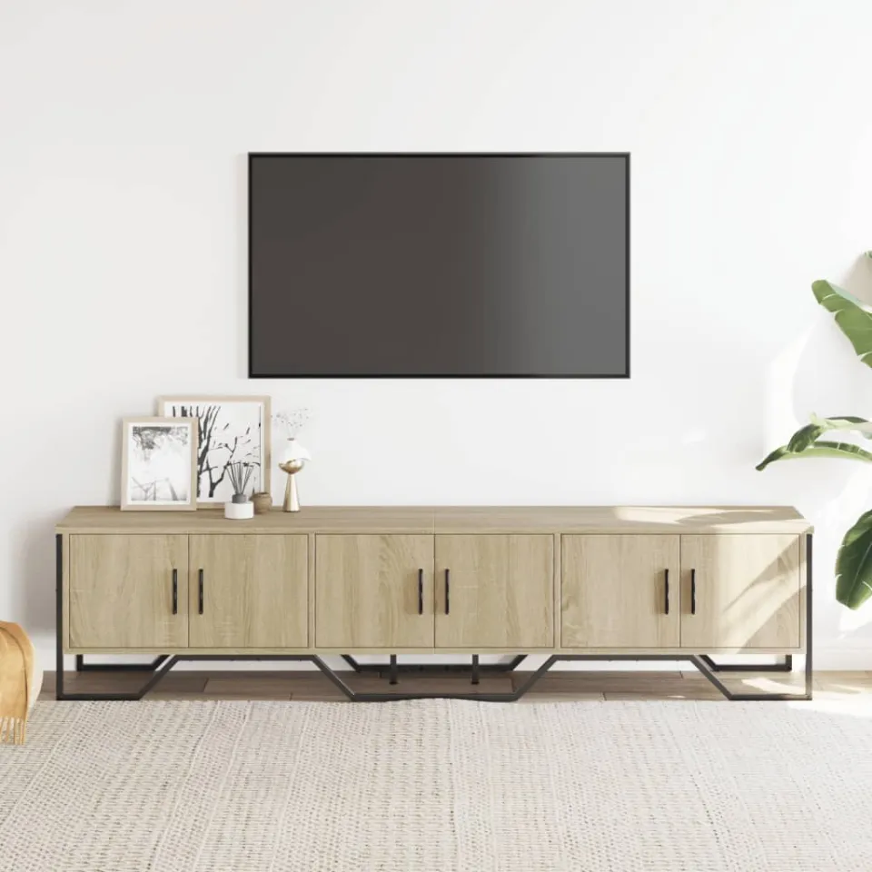 vidaXL Tv-meubel 180x34x41 cm bewerkt hout sonoma eikenkleurig, foto 2