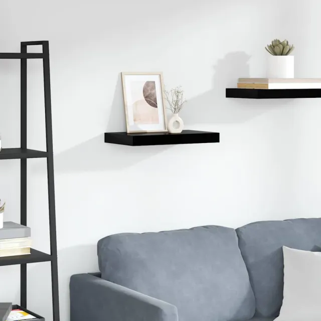 vidaXL Wandschap zwevend 40x23,5x3,8 cm MDF hoogglans zwart