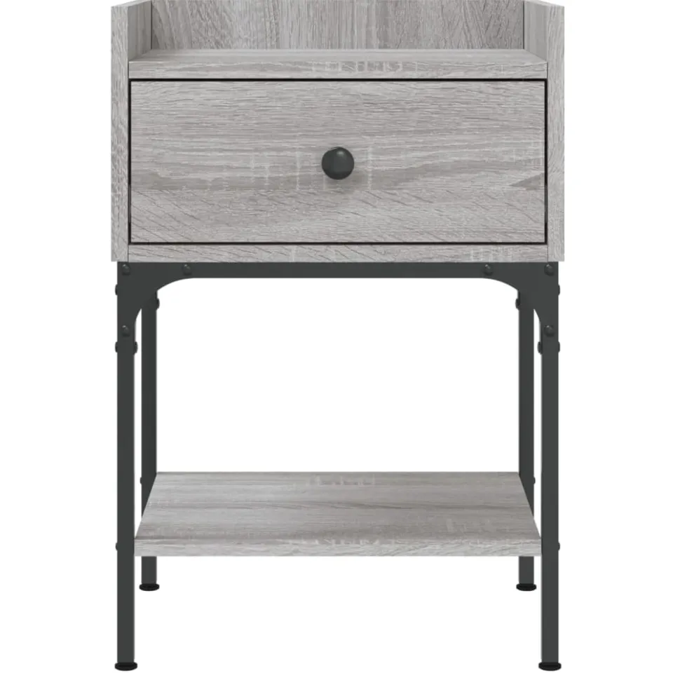 vidaXL Nachtkastje 40,5x31x60 cm bewerkt hout grijs sonoma