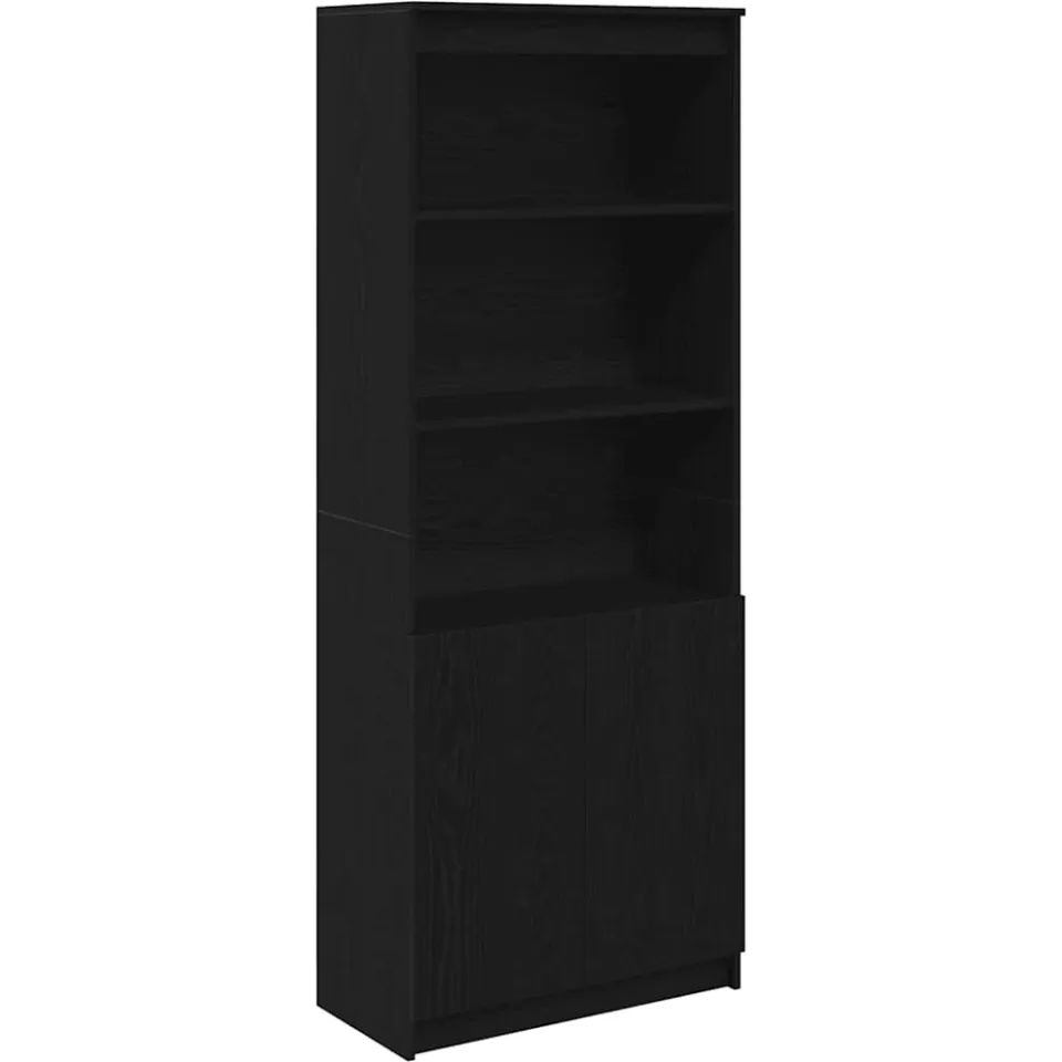 vidaXL Highboard 70x35x180 cm spaanplaat zwart eikenkleurig