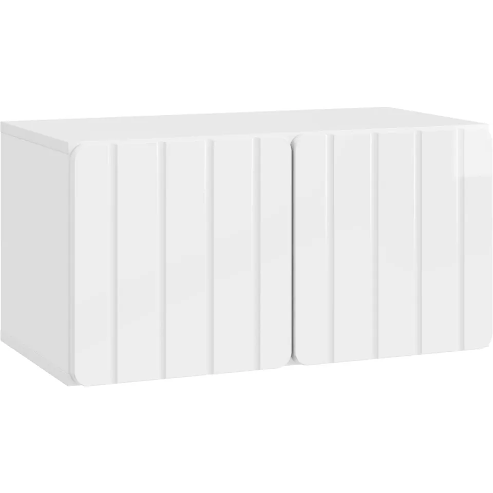 vidaXL Wandbeugel TV-kast 59,5 x 31 x 30 cm Hoogglans Wit Bewerkt hout
