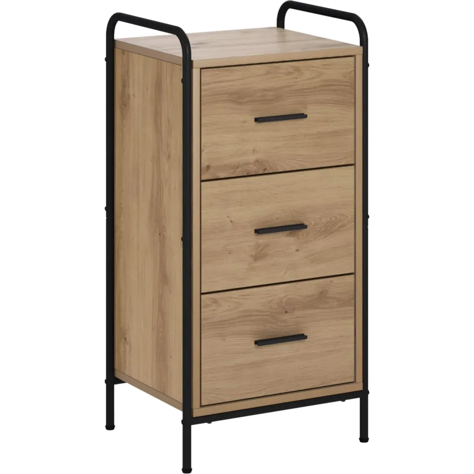vidaXL Dressoir Artisanaal eiken 97 x 33 x 81 cm Bewerkt hout, foto 3