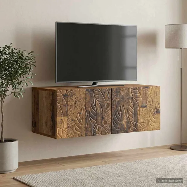 vidaXL Wandbeugel TV-kast 98 x 41 x 30 cm Oud hout Bewerkt hout Bruin