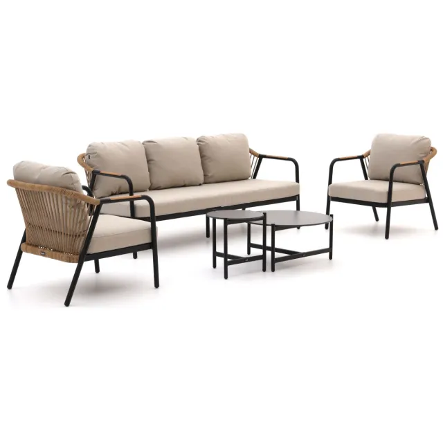 Hartman tuinmeubelen Hartman Nice stoel-bank loungeset 5-delig Zwart