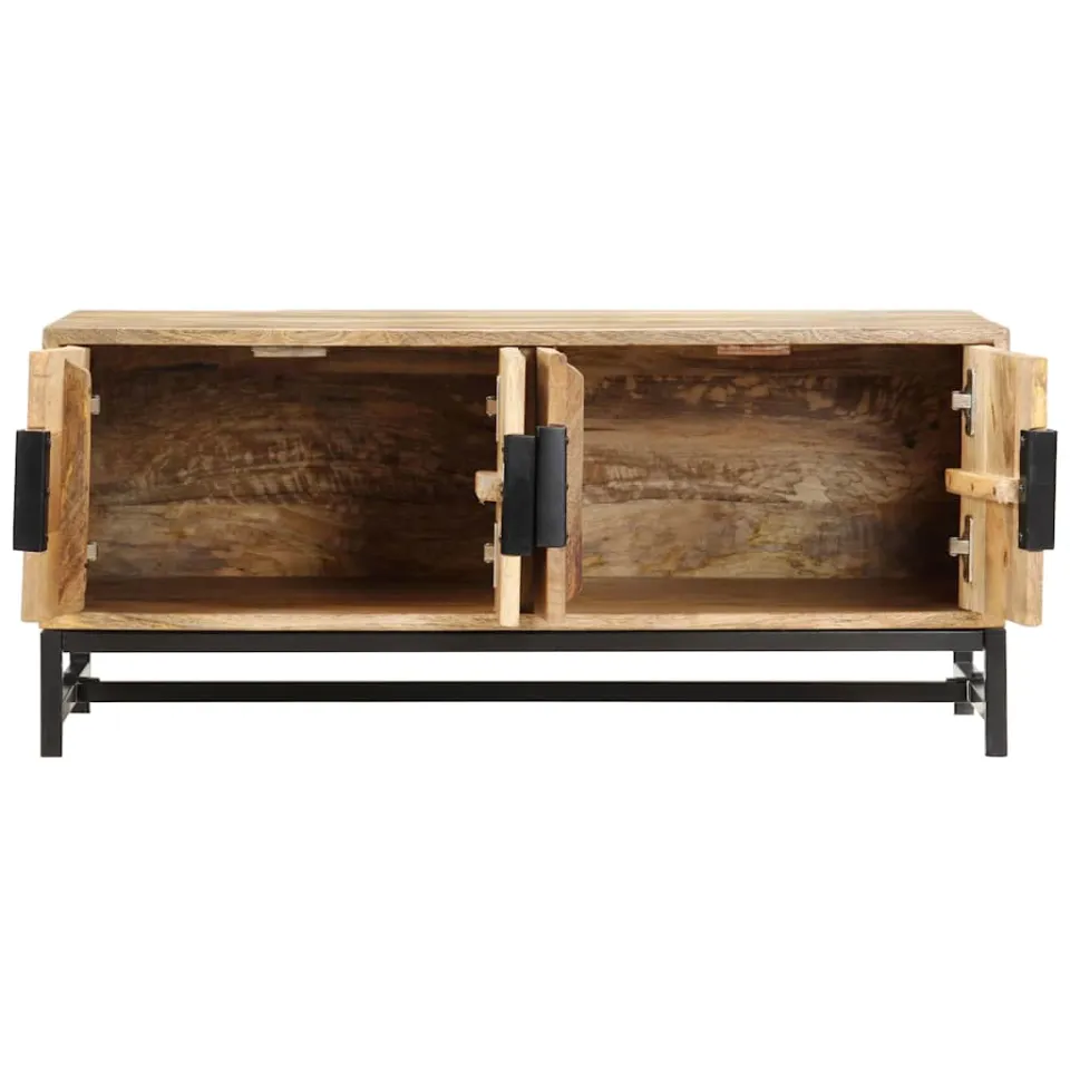 vidaXL Salontafel 90x55x40 cm massief mangohout bruin, foto 3