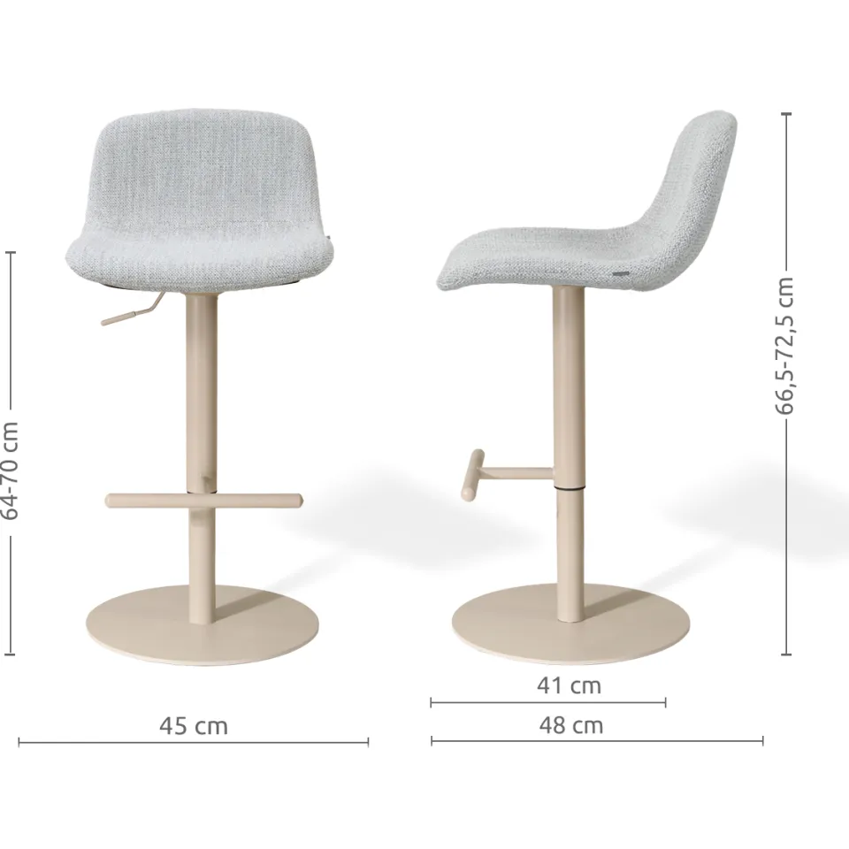 Nolon Niva-Mats draaibare tulp barkruk grijs melange - verstelbaar - beige onderstel, foto 2