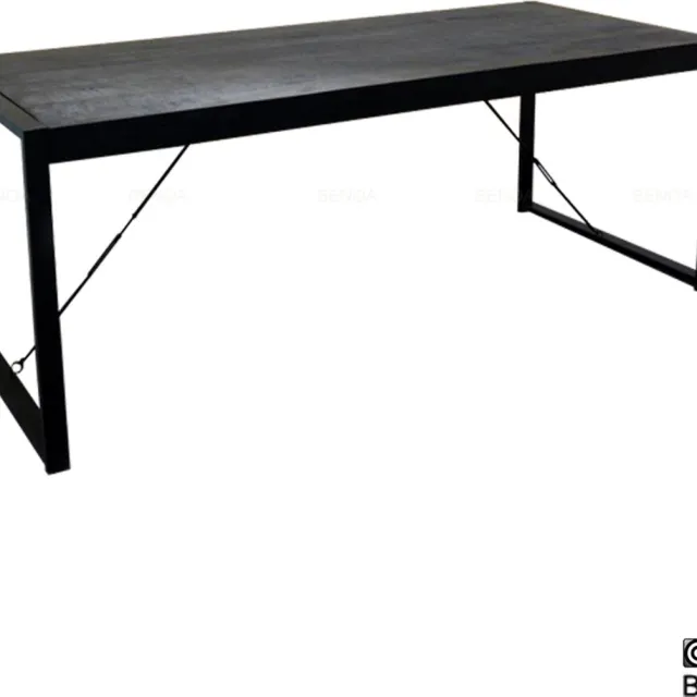 Benoa Eettafel Britt mangohout 200 x 90 cm - Zwart