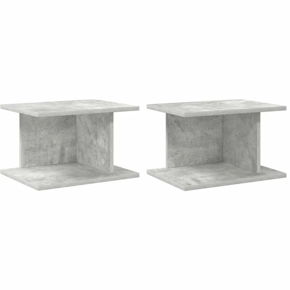 vidaXL Nachtkastje 2 st Beton Grijs 40 x 30 x 25 cm Bewerkt hout, foto 3