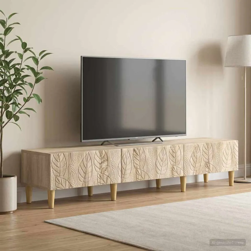 vidaXL TV-kast 147 x 34,5 x 30 cm Sonoma Eiken Bewerkt hout, foto 3